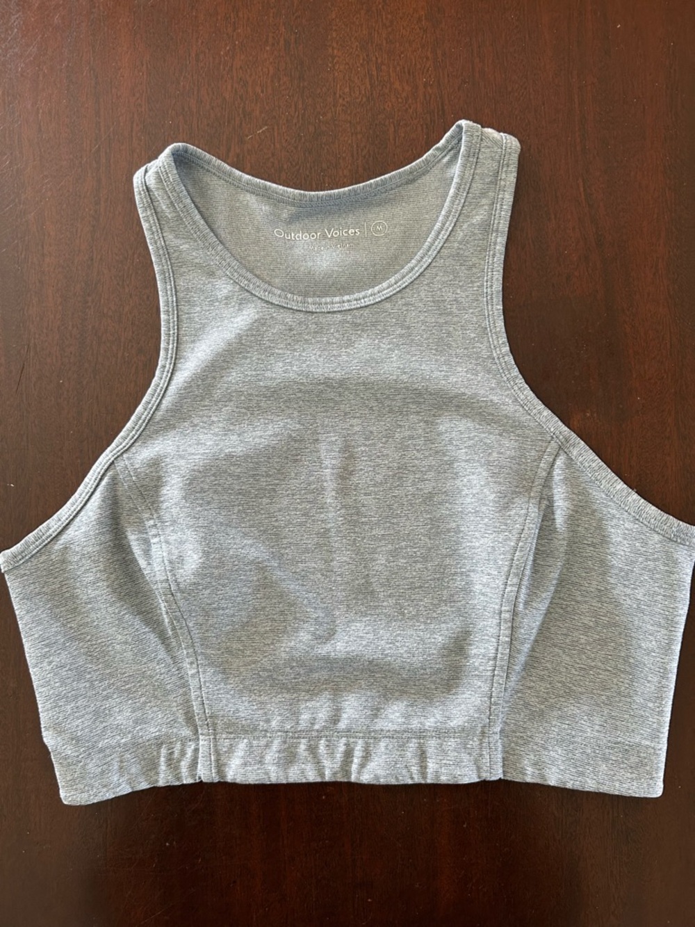 Outdoor Voices Heather Gray High Neck Tank Top